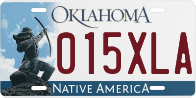 OK license plate 015XLA