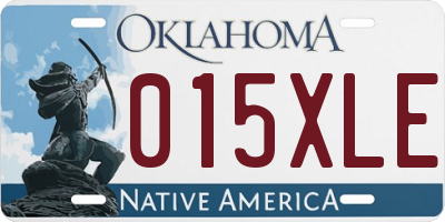 OK license plate 015XLE