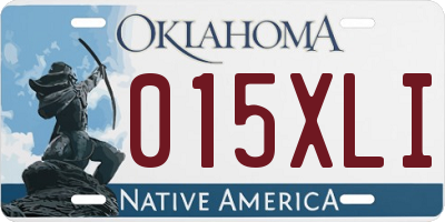 OK license plate 015XLI