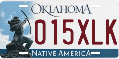 OK license plate 015XLK