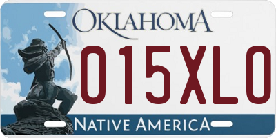 OK license plate 015XLO