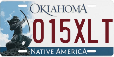 OK license plate 015XLT