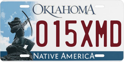 OK license plate 015XMD