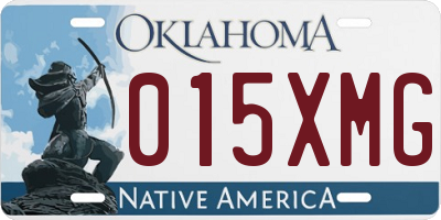 OK license plate 015XMG