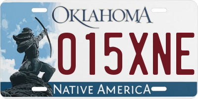 OK license plate 015XNE