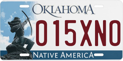 OK license plate 015XNO