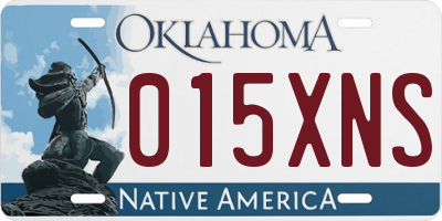 OK license plate 015XNS