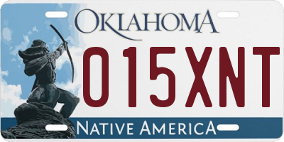 OK license plate 015XNT