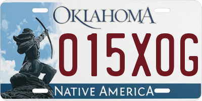 OK license plate 015XOG