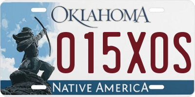 OK license plate 015XOS