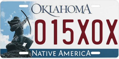 OK license plate 015XOX