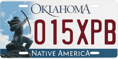 OK license plate 015XPB
