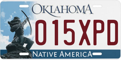 OK license plate 015XPD