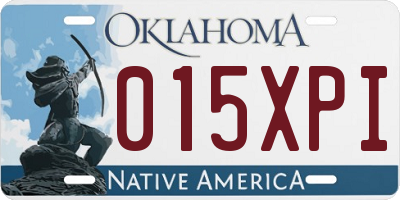 OK license plate 015XPI
