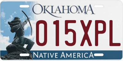 OK license plate 015XPL