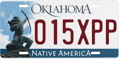 OK license plate 015XPP