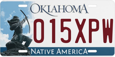 OK license plate 015XPW
