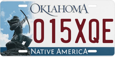 OK license plate 015XQE