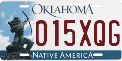 OK license plate 015XQG