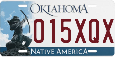 OK license plate 015XQX
