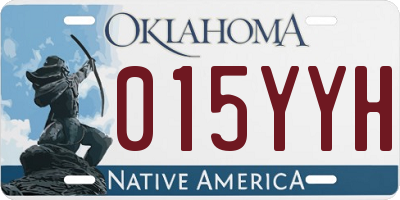 OK license plate 015YYH