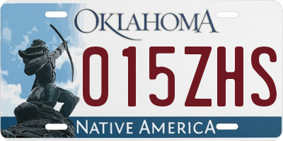 OK license plate 015ZHS