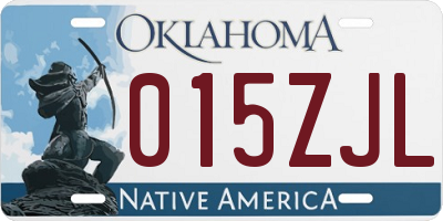 OK license plate 015ZJL