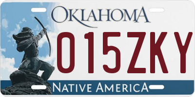 OK license plate 015ZKY