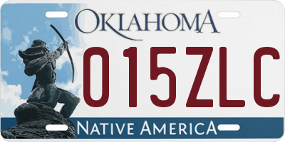 OK license plate 015ZLC
