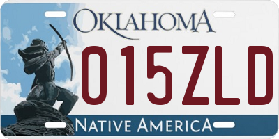 OK license plate 015ZLD