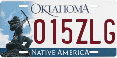 OK license plate 015ZLG