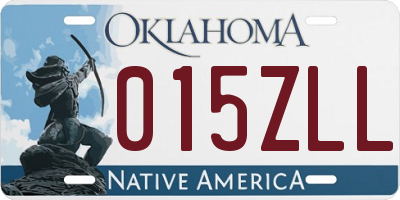OK license plate 015ZLL