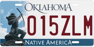 OK license plate 015ZLM