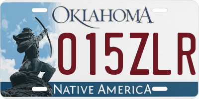 OK license plate 015ZLR