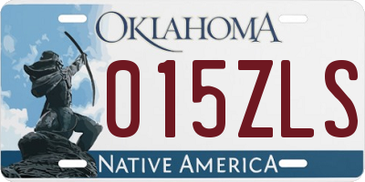 OK license plate 015ZLS