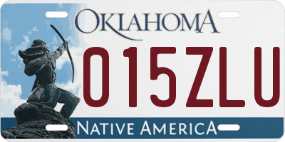 OK license plate 015ZLU