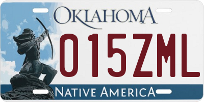 OK license plate 015ZML