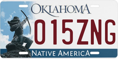 OK license plate 015ZNG