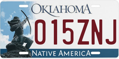 OK license plate 015ZNJ