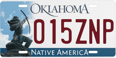 OK license plate 015ZNP