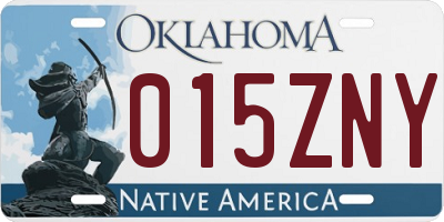 OK license plate 015ZNY