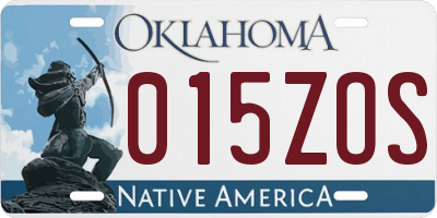 OK license plate 015ZOS