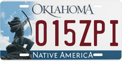 OK license plate 015ZPI