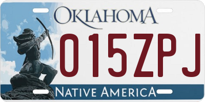 OK license plate 015ZPJ