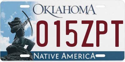 OK license plate 015ZPT
