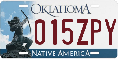 OK license plate 015ZPY