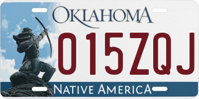 OK license plate 015ZQJ