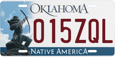 OK license plate 015ZQL
