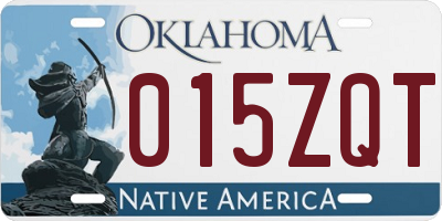 OK license plate 015ZQT