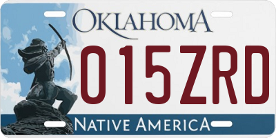 OK license plate 015ZRD